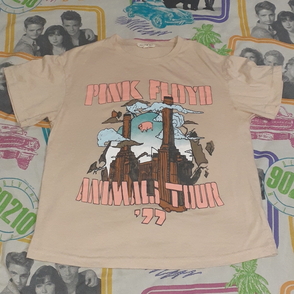 Pink Floyd Animal Tour 1977 Retro Crop Top Shirt Tee
